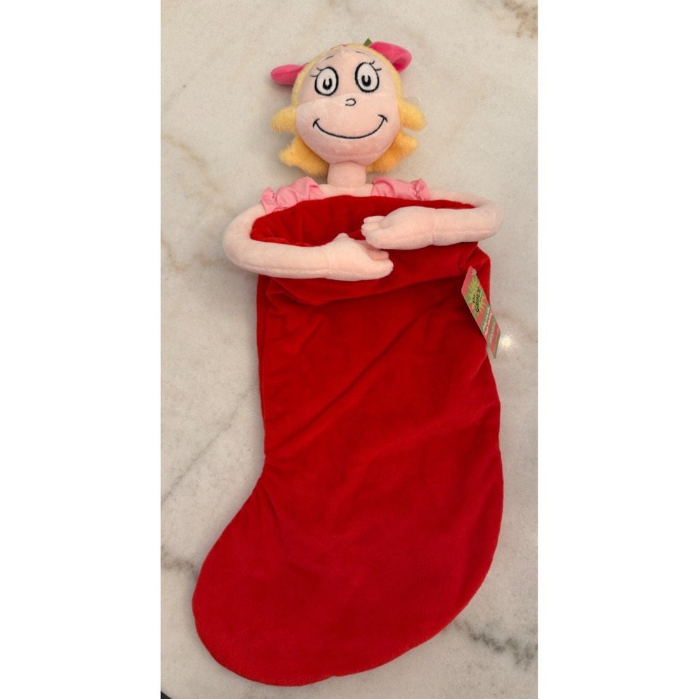 ENESCO‎ The Grinch Collection Cindy Lou Who Plush Stocking NEW RARE FIND SO CUTE